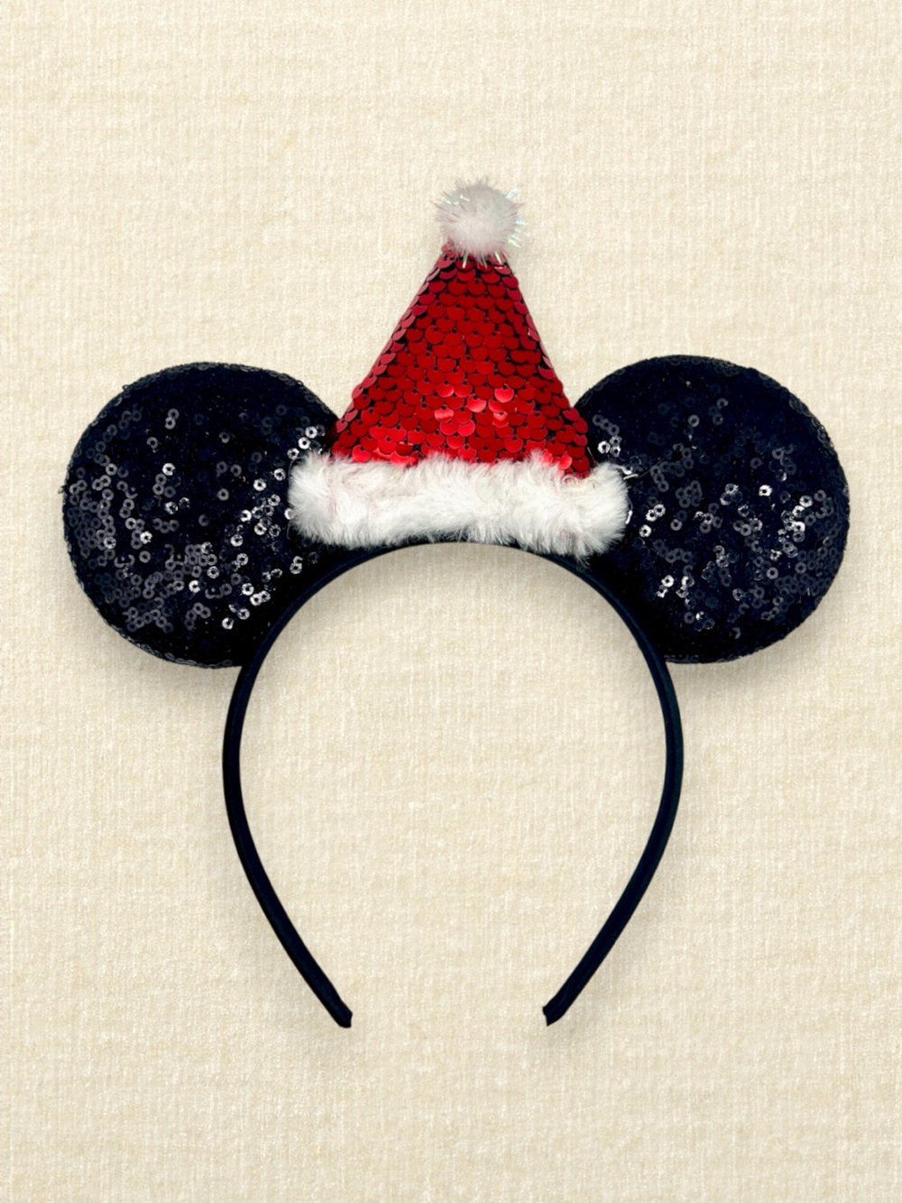 Santa Hat Bow-Free Mickey Ears | Disney-Inspired Christmas Minnie Mouse Ears